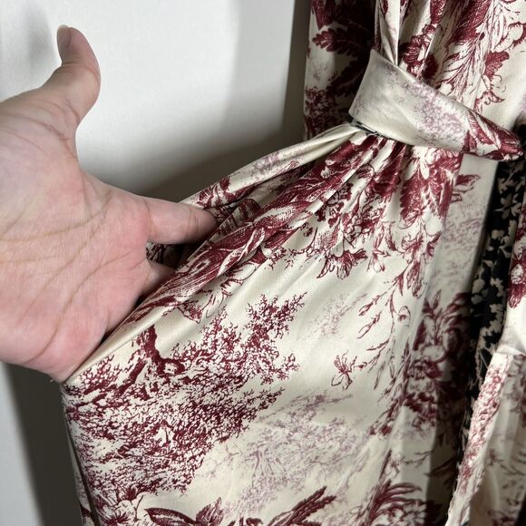 Tracy James Collection Sz M/L Stella Reversible Belted Midi Dress Long Sleeve - Picture 9 of 14